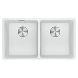 Franke Maris Granite Double Bowl 350-350mm Flushmount Polar White, MRG 220/35-35B PW