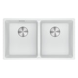 Franke Maris Granite Double Bowl Sink, 350-350mm, Topmount, Polar White, MRG 620/35-35B PW