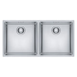 Franke Maris Double Bowl Flushmount Sink, MRX220-40/40