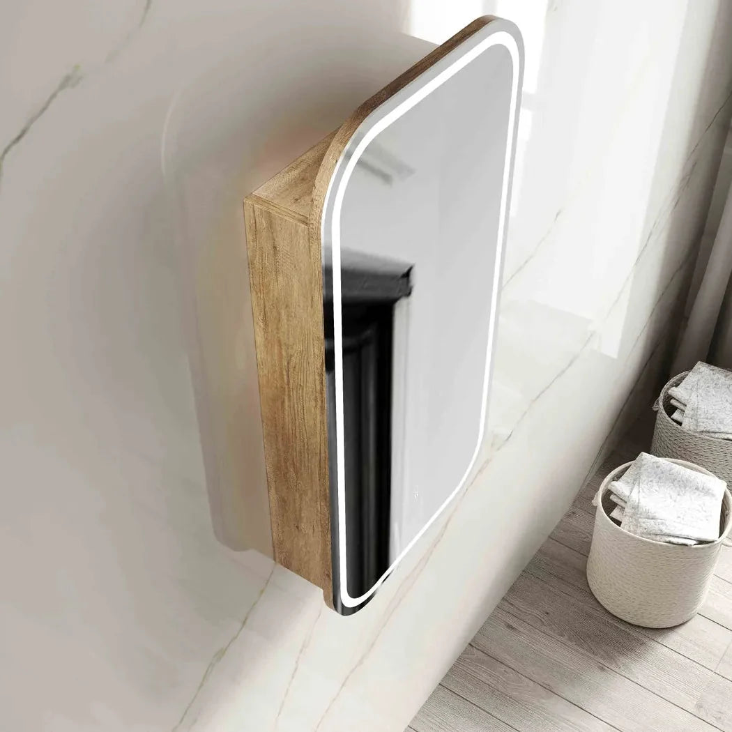 Otti LED-SSQ9045N-VP LED Newport 900x450mm Natural Oak Shaving Cabinet