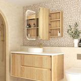 Otti LED-SSQ1275N-VP LED Newport 1200mm Natural Oak Shaving Cabinet
