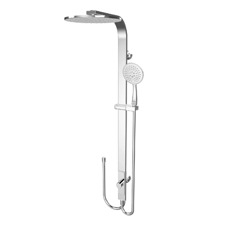 Nero Astra Rain Round Shower Set Double Hose Chrome NR281305BCH - Twin Showers