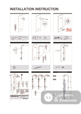 Nero Astra Rain Square Shower Set Double Hose Chrome NR281305DCH - Twin Showers