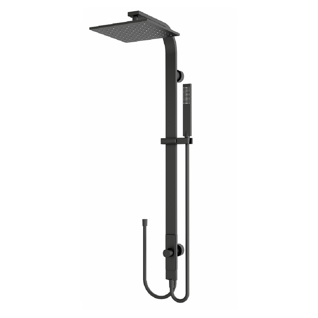 Nero Astra Rain Square Shower Set Double Hose Matte Black NR281305DMB - Twin Showers