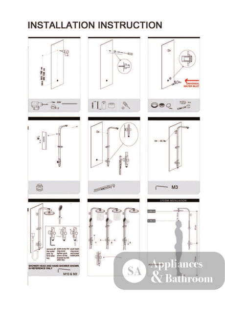 Nero Astra Rain Square Shower Set Single Hose Matte Black NR281305CMB - Twin Showers