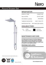 Nero Astra Rain Square Shower Set Single Hose Matte Black NR281305CMB - Twin Showers