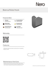 Nero Bianca Robe Hook Matte Black NR9082MB