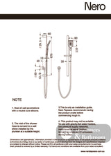 Nero Bianca Shower Rail Brushed Nickel NR30803BN - Rail Showers