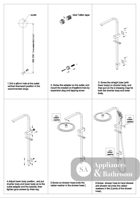 Nero Bianca Shower Set Gun Metal NR250805CGM - Twin Showers