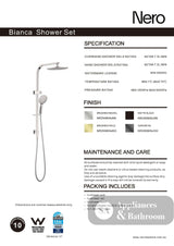 Nero Bianca Shower Set Matte Black NR250805CMB - Twin Showers