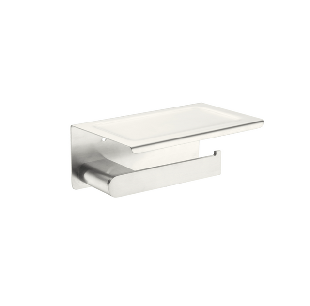 Nero Bianca Toilet Roll Holder with Phone Holder Brushed Nickel NR9086ABN - TOILET ROLL HOLDERS