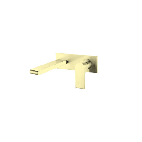 Nero Bianca Wall Basin/Bath Mixer 187mm Brushed Gold NR321510ABG - Wall Mixers & Spouts