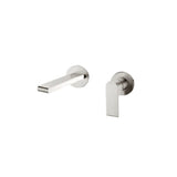 Nero Bianca Wall Basin/Bath Mixer 187mm Separate Back Plate Brushed Nickel NR321510EBN - Wall Mixers & Spouts