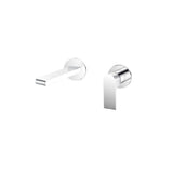 Nero Bianca Wall Basin/Bath Mixer 187mm Separate Back Plate Chrome NR321510ECH - Wall Mixers & Spouts