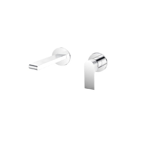 Nero Bianca Wall Basin/Bath Mixer 187mm Separate Back Plate Chrome NR321510ECH - Wall Mixers & Spouts