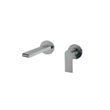 Nero Bianca Wall Basin/Bath Mixer 187mm Separate Back Plate Gun Metal NR321510EGM - Wall Mixers & Spouts