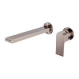 Nero Bianca Wall Basin/Bath Mixer Separate Plates 230mm Brushed Bronze NR321510FBZ - Wall Mixers & Spouts