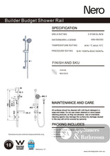 Nero Builder Budget Rail Shower Chrome NR315CH - Rail Showers