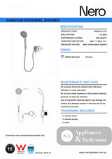 Nero Caravan External Shower Chrome NR201507ACH - Hand Showers