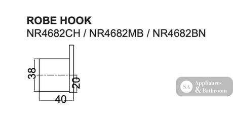 Nero Celia Robe Hook Chrome NR4682CH - Robe Hooks