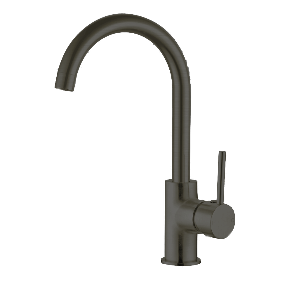 Nero Dolce Gooseneck Kitchen Mixer Gunmetal NR250807GM - Kitchen Mixer Taps