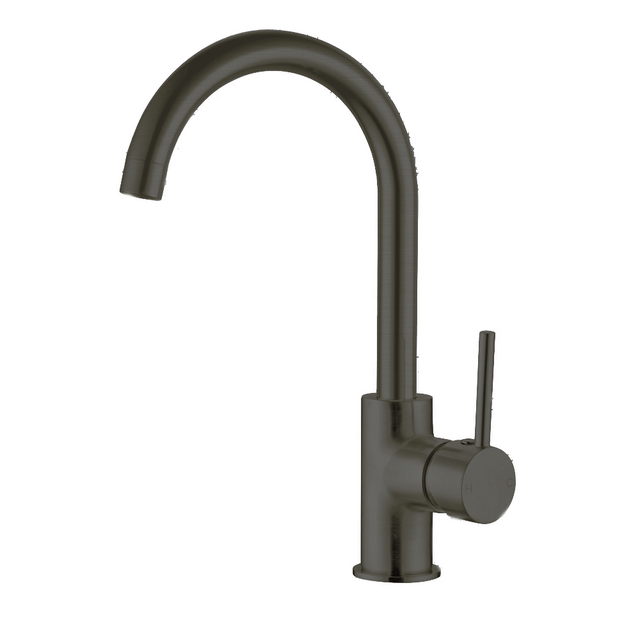 Nero Dolce Gooseneck Kitchen Mixer Gunmetal NR250807GM - Kitchen Mixer Taps