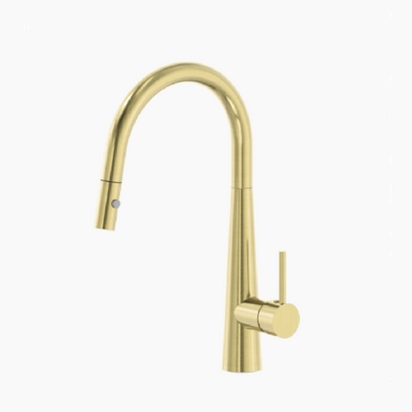 Nero Dolce Pull Out Sink Mixer With Vegie Spray Function Brushed Gold NR581009CBG - Kitchen Mixer Taps