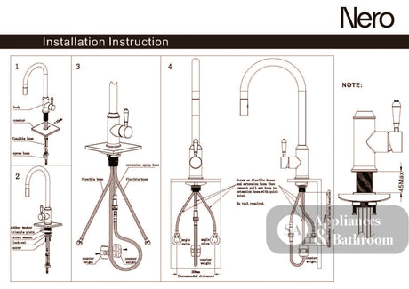 Nero Dolce Pull Out Sink Mixer With Vegie Spray Function Matte Black NR581009cMB - Kitchen Mixer Taps