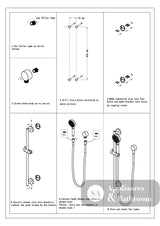 Nero Dolce Rain Shower Rail With Slim Hand Shower Chrome NR311CH - Rail Showers