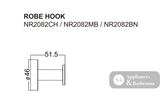 Nero Dolce Robe Hook Chrome NR2082CH - Robe Hooks