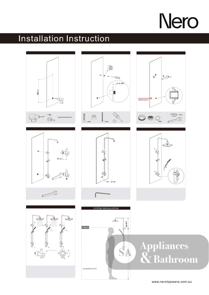 Nero Dolce Round Shower Set Bottom Inlet Chrome NR280705CBCH - Twin Showers