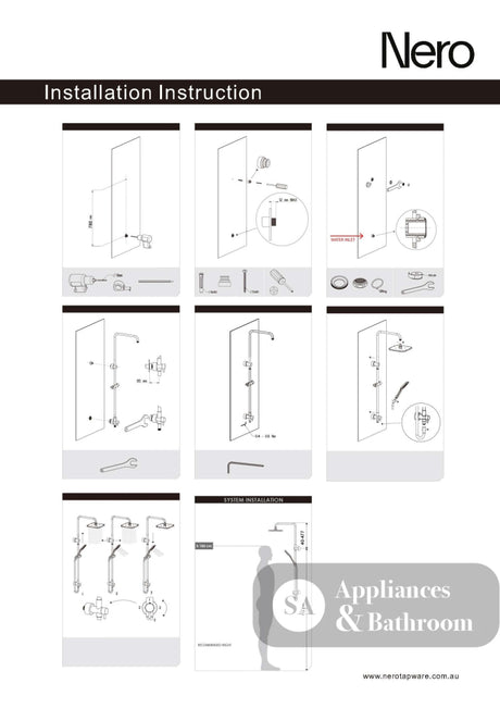 Nero Dolce Round Shower Set Bottom Inlet Chrome NR280705CBCH - Twin Showers