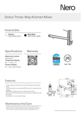 Nero Dolce ThreeWay Kitchen Mixer Chrome NR250807GCH