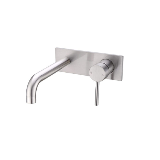Nero Dolce Wall Basin/Bath Mixer Brushed Nickel NR250810BBN - Wall Mixers & Spouts