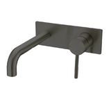 Nero Dolce Wall Basin/Bath Mixer W/Plate 215mm Spout Gunmetal NR250810BGM - Wall Mixers & Spouts