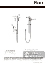 Nero Ecco Shower Rail With Air Shower Chrome NR30802CH - Rail Showers
