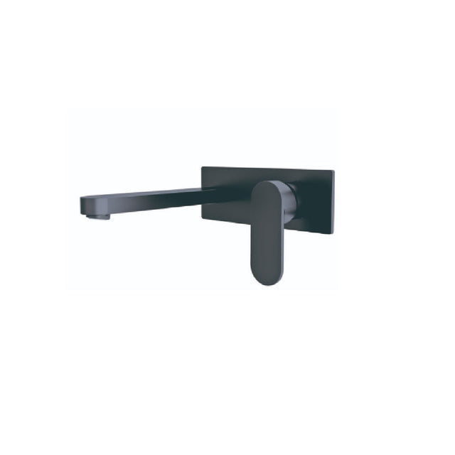 Nero Ecco Wall Basin/Bath Mixer Matte Black NR301310AMB - Wall Mixers & Spouts
