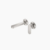 Nero Ecco Wall Basin/Bath Mixer Separate Back Plate Brushed Nickel NR301310BBN - Wall Mixers & Spouts
