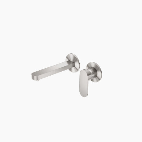 Nero Ecco Wall Basin/Bath Mixer Separate Back Plate Brushed Nickel NR301310BBN - Wall Mixers & Spouts