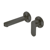 Nero Ecco Wall Basin/Bath Mixer (Separate Back Plate) Gunmetal NR301310BGM - Wall Mixers & Spouts