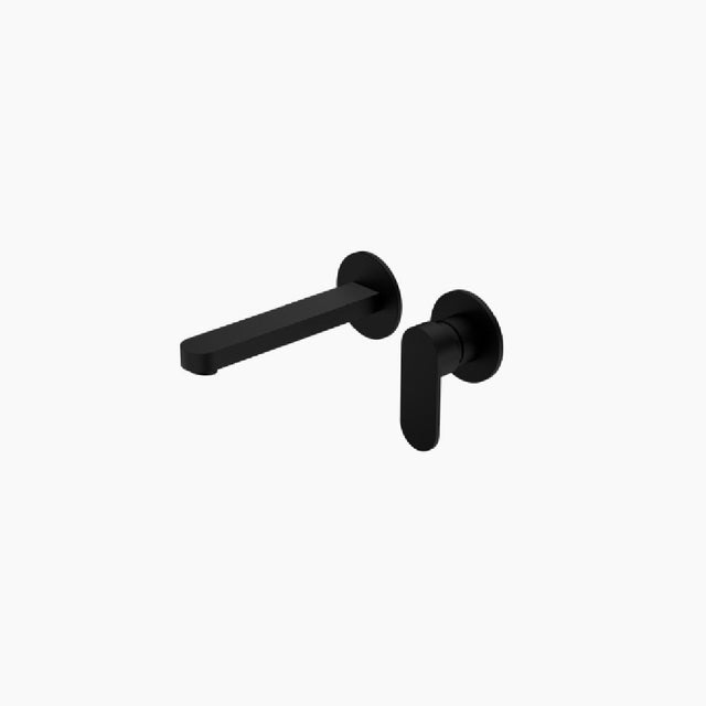 Nero Ecco Wall Basin/Bath Mixer Separate Back Plate Matte Black NR301310BMB - Wall Mixers & Spouts