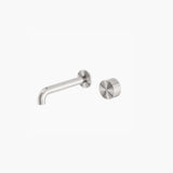 Nero Kara Progressive Wall Basin/Bath Mixer Separate Back Plate 120mm Brushed Nickel NR271907a120BN - Wall Mixers &