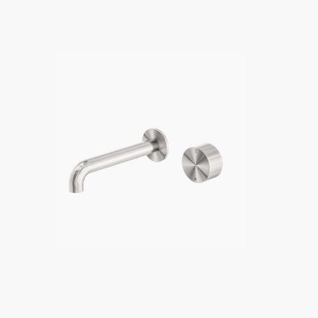 Nero Kara Progressive Wall Basin/Bath Mixer Separate Back Plate 120mm Brushed Nickel NR271907a120BN - Wall Mixers &
