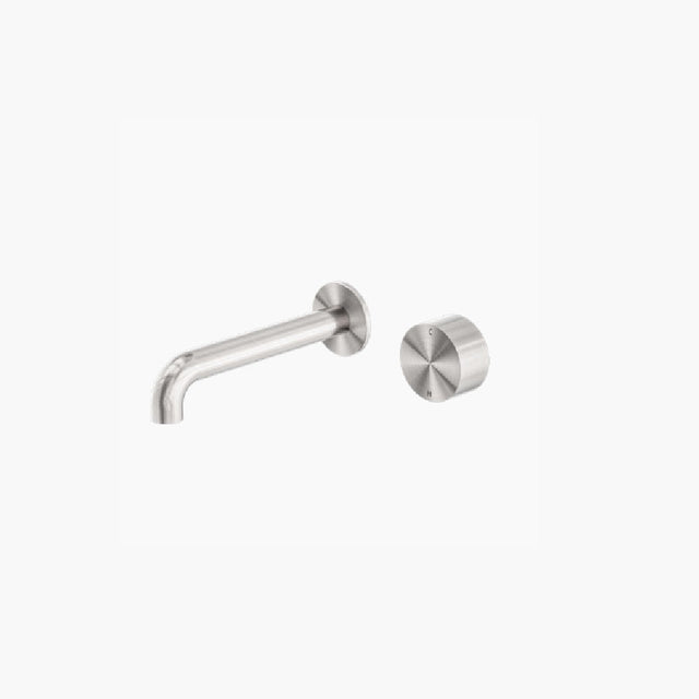 Nero Kara Progressive Wall Basin/Bath Mixer Separate Back Plate 120mm Brushed Nickel NR271907a120BN - Wall Mixers &