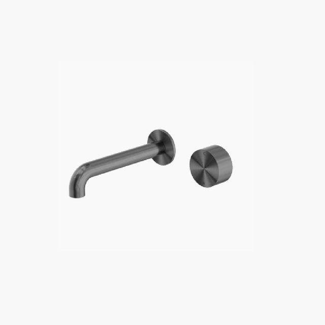 Nero Kara Progressive Wall Basin/Bath Mixer Separate Back Plate 120mm Gun Metal NR271907a120GM - Wall Mixers & Spouts
