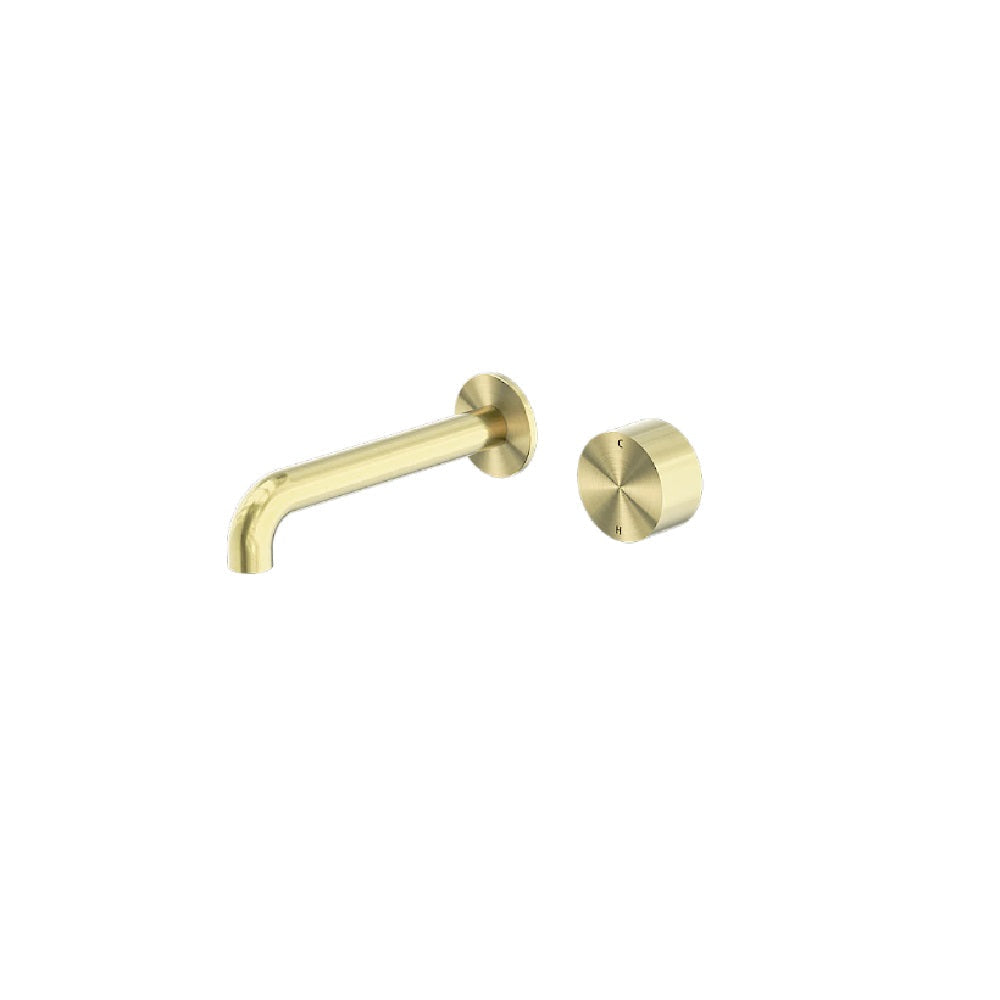 Nero Kara Progressive Wall Basin/Bath Mixer Separate Back Plate 260mm Brushed Gold NR271907a260BG - Wall Mixers & Spouts