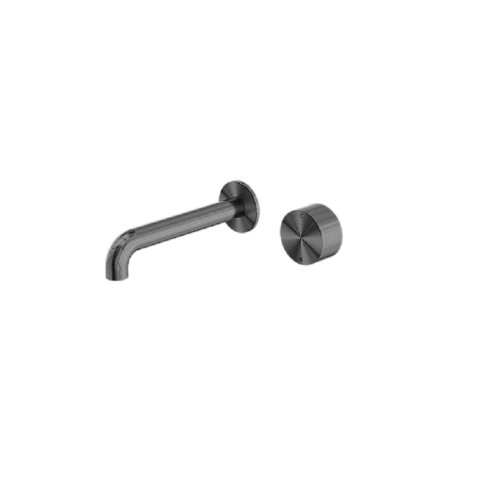Nero Kara Progressive Wall Basin/Bath Mixer Separate Back Plate 260mm Gun Metal NR271907a260GM - Wall Mixers & Spouts