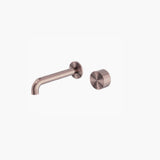 Nero Kara Progressive Wall Basin Set Mixer 120mm Spout Brushed Bronze NR271907a120BZ - Wall Mixers & Spouts