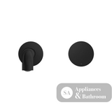 Nero Kara Progressive Wall Basin Set Mixer 160mm Spout Matte Black NR271907a160MB - Wall Mixers & Spouts