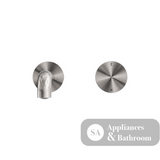 Nero Kara Progressive Wall Basin Set Mixer 185mm Spout Brushed Nickel NR271907a185BN - Wall Mixers & Spouts